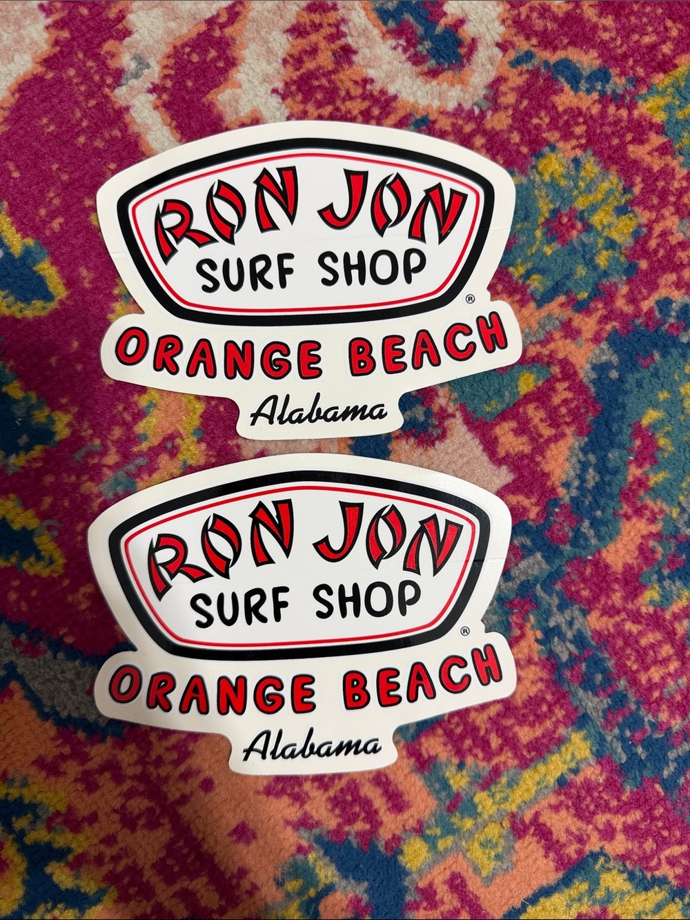 Ron Jon White and Black Surf Shop Sticker bundle Alabama